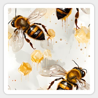 Honeycomb and Bee Pattern 22 Sticker